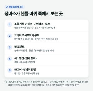 핸들 돌릴때 소리가 나면 지금 바로 정비소에 가야 할까요